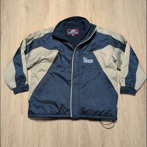Vintage 90s PRO PLAYER New England Patriots NFL Puffer Jacket Blue Men XL Fleece